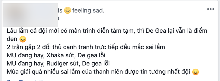 CĐV M.U hết kiên nhẫn với De Gea - Ảnh 3. CĐV M.U hết kiên nhẫn với De Gea - Ảnh 3.