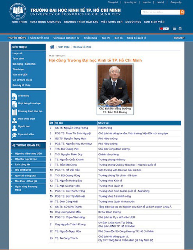 Đại học Kinh tế TP.HCM đưa tên ông Tề Trí Dũng khỏi Hội đồng trường - Ảnh 1.