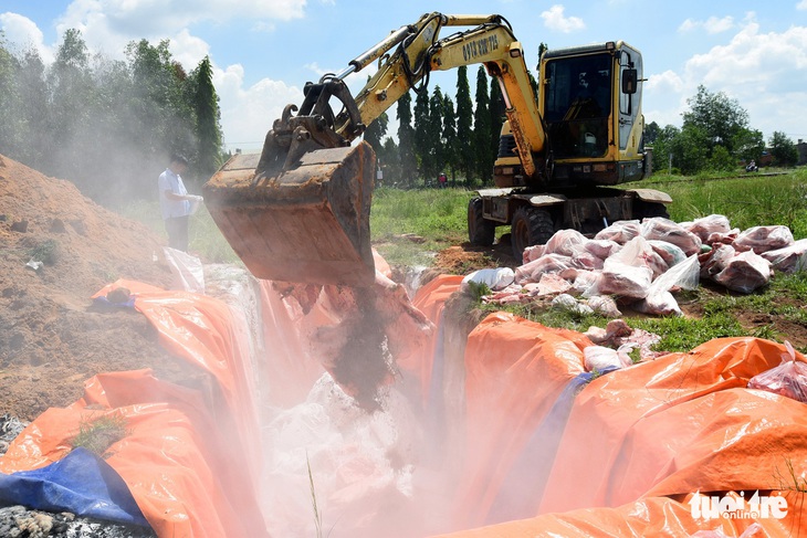 Tiêu hủy hơn 4 tấn thịt bị dịch tả heo châu Phi tại một kho lạnh - Ảnh 6.