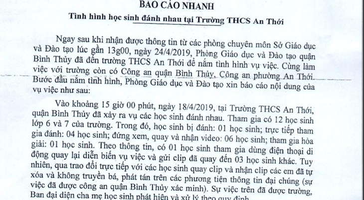 Thôi học 2 tuần, lao động trong trường 1 tuần... nhóm 12 học sinh đánh nhau - Ảnh 1.