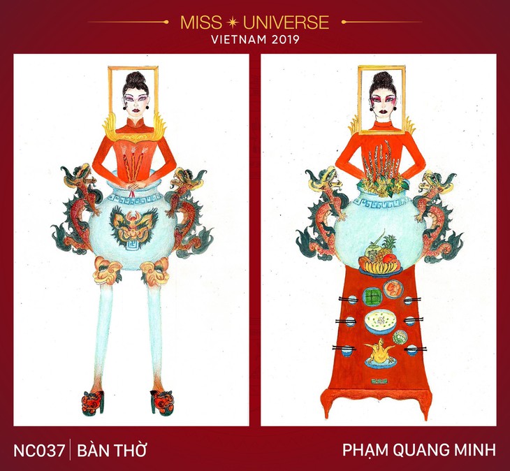 Thiết kế Bàn thờ cho quốc phục của Việt Nam tại Miss Universe 2019? - Ảnh 1.