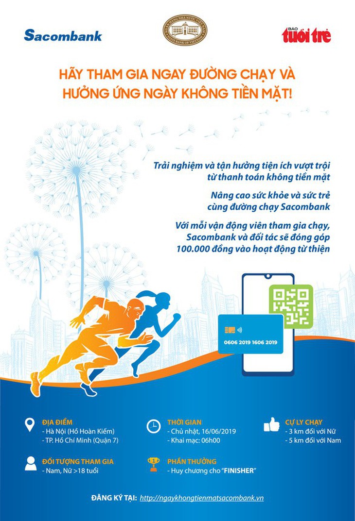 Ngày 13 và 14-6: Nhận trang phục sự kiện chạy bộ hưởng ứng Ngày không tiền mặt - Ảnh 1.