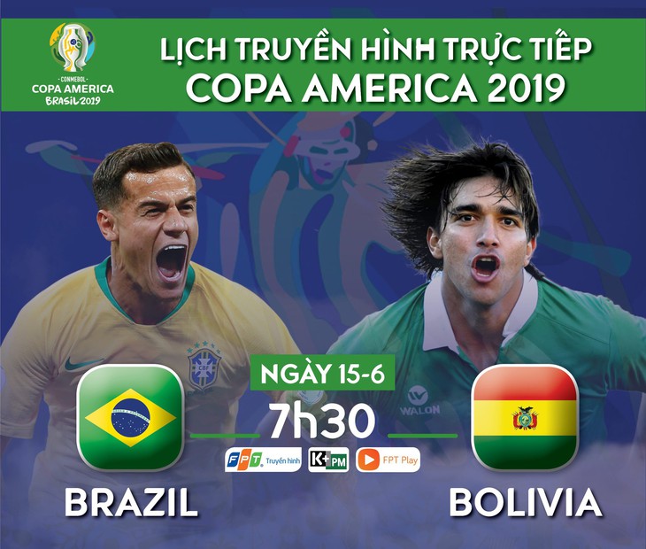 Lịch trực tiếp trận khai mạc Copa America giữa Brazil và Bolivia - Ảnh 1.