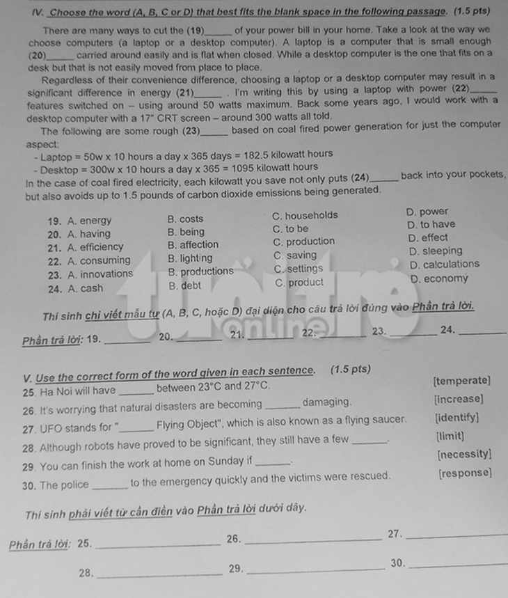 Đề thi tiếng Anh lớp 10 TP.HCM sai, thí sinh được tặng nửa điểm? - Ảnh 5.