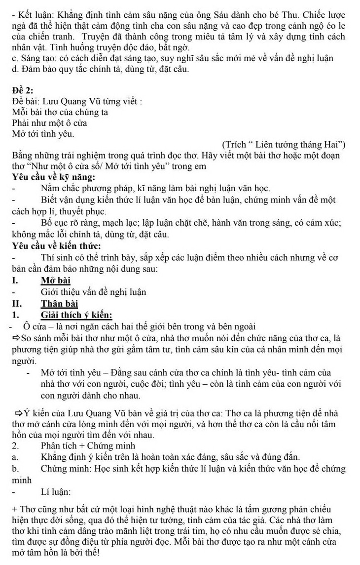 Gợi ý bài làm môn văn lớp 10 TP.HCM - Ảnh 6.