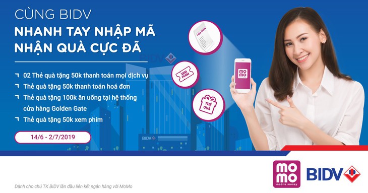 Kết nối Ví MoMo và BIDV: Nhận ngay 300.000 đồng - Ảnh 1.