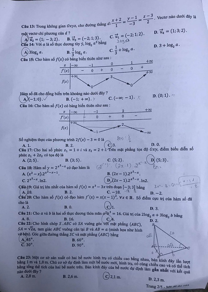 Mời bạn đọc xem đề toán THPT quốc gia 2019 - Ảnh 8.