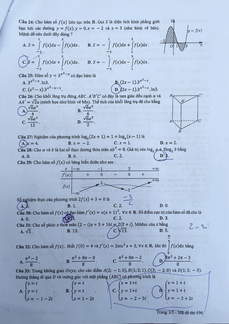 Mời bạn đọc xem đề toán THPT quốc gia 2019 - Ảnh 14.