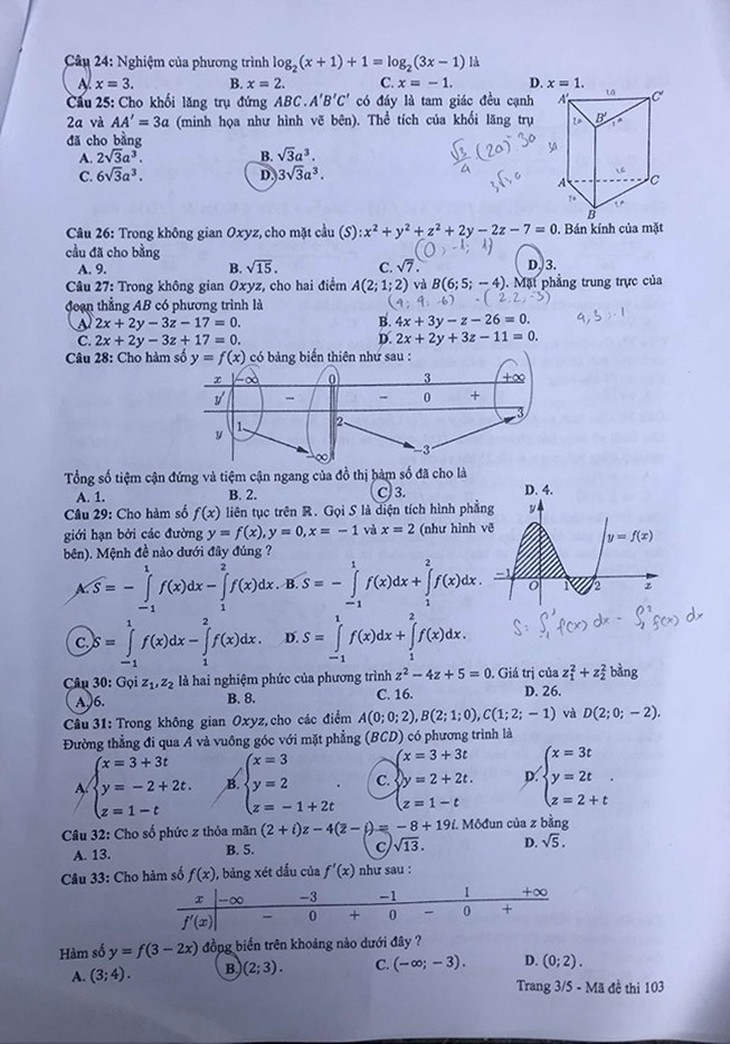 Mời bạn đọc xem đề toán THPT quốc gia 2019 - Ảnh 9.