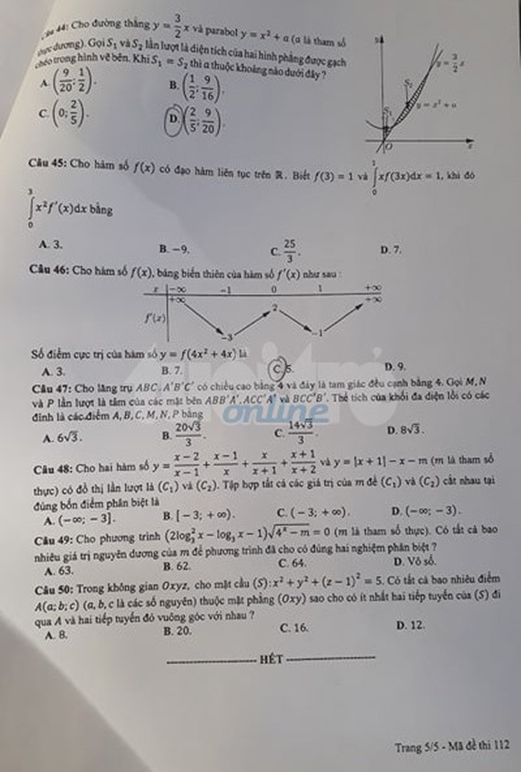 Mời bạn đọc xem đề toán THPT quốc gia 2019 - Ảnh 21.