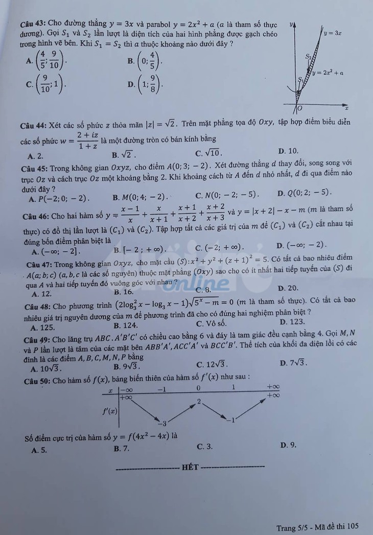 Mời bạn đọc xem đề toán THPT quốc gia 2019 - Ảnh 26.