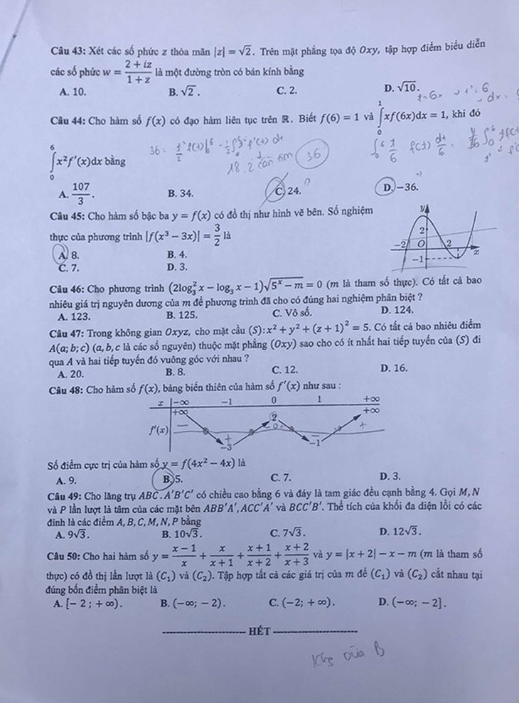 Mời bạn đọc xem đề toán THPT quốc gia 2019 - Ảnh 11.