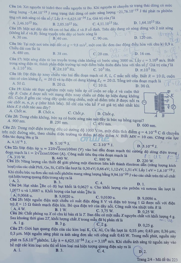 Mời bạn đọc xem đề vật lý THPT quốc gia 2019 - Ảnh 3.