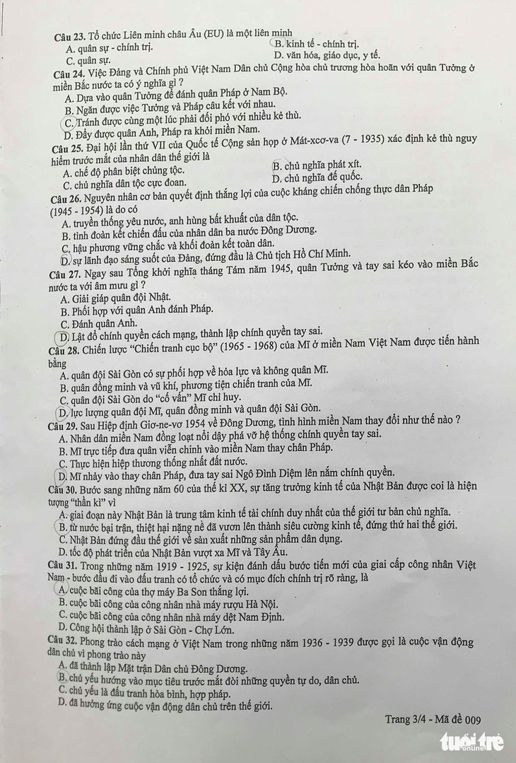 Gợi ý bài giải môn sử thi lớp 10 tại Hà Nội - Ảnh 5.