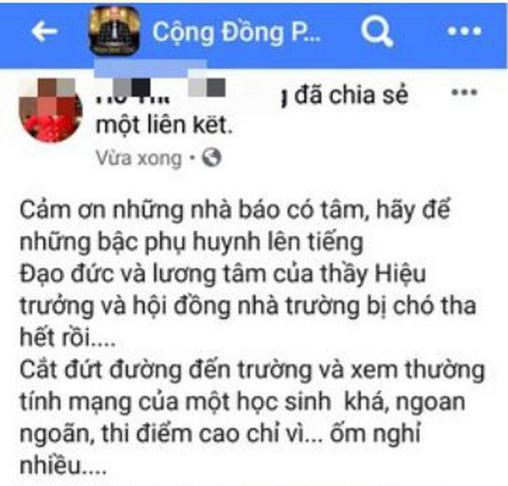 Con ở lại lớp vì nghỉ học 50 ngày, mẹ lên mạng chửi hiệu trưởng - Ảnh 2.