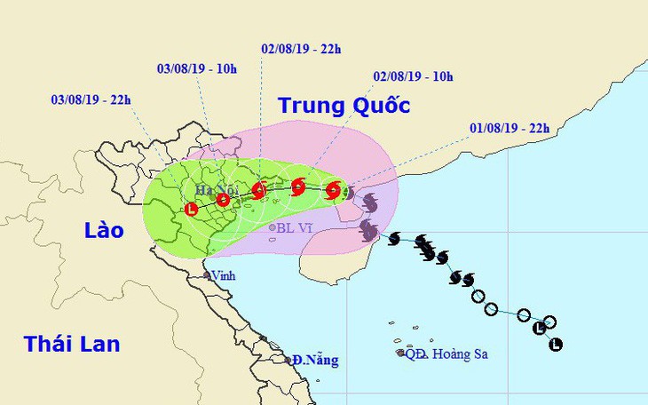 Bão số 3 đã vào vịnh Bắc Bộ