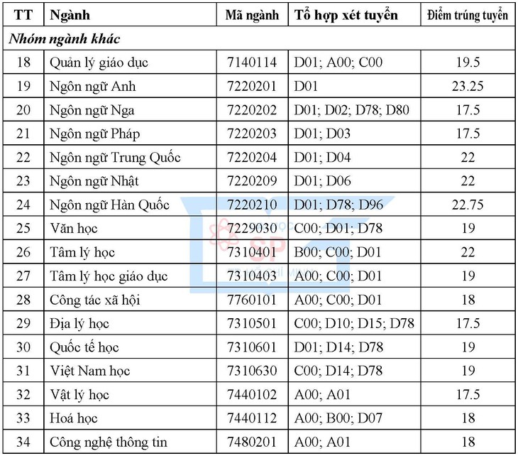 ĐH Sư phạm TP.HCM điểm chuẩn thấp nhất 17,5 - Ảnh 2.