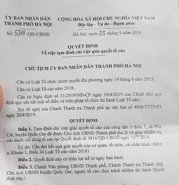 Tạm dừng giải quyết tố cáo vụ ‘người nhà giám đốc Sở được giao đất trái luật’ - Ảnh 3.