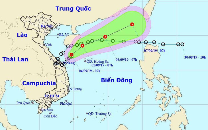 Áp thấp nhiệt đới đang ra xa bờ biển miền Trung, Tây Nguyên mưa to