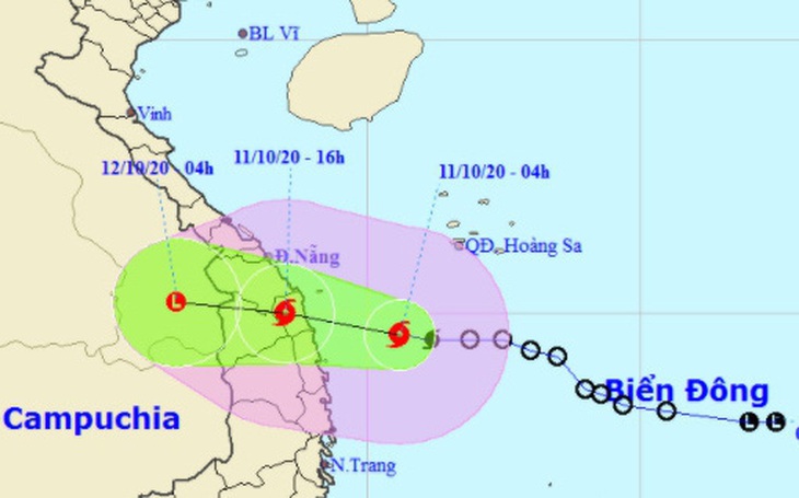 NÓNG: Bão đang tiến vào các tỉnh từ Quảng Nam đến Bình Định