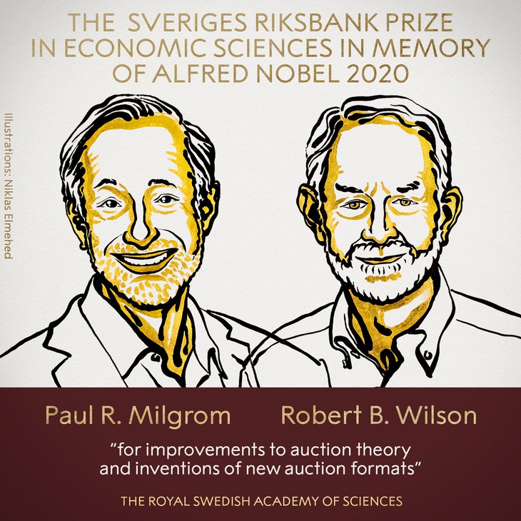 Nobel Kinh tế về tay 2 nhà kinh tế nghiên cứu lý thuyết đấu giá - Ảnh 1.