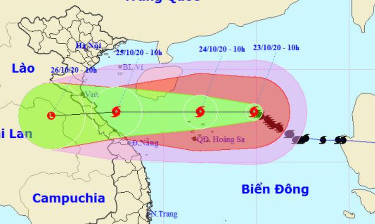 Bão số 8 còn cách Hoàng Sa 300km, sẽ giảm cấp khi vào biển Hà Tĩnh - Quảng Trị - Ảnh 1.