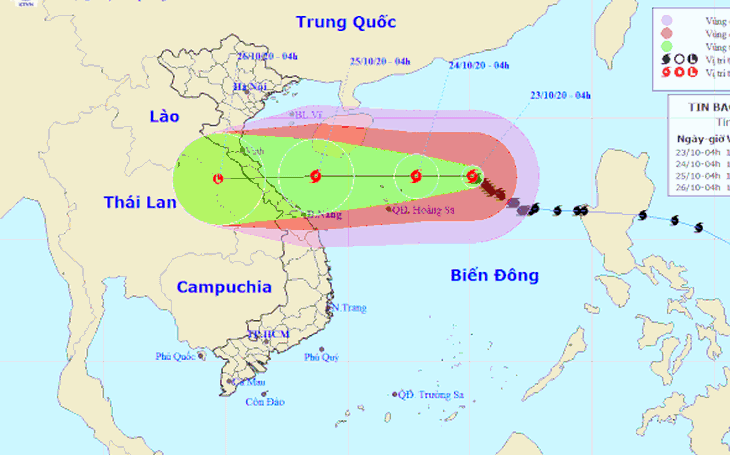 Dự báo bão số 8 mới nhất vào sáng nay 23-10