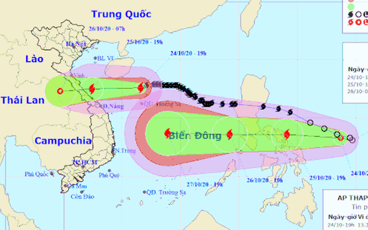 Bão số 8 hướng vào Hà Tĩnh - Quảng Trị, áp thấp nhiệt đới sắp thành bão 