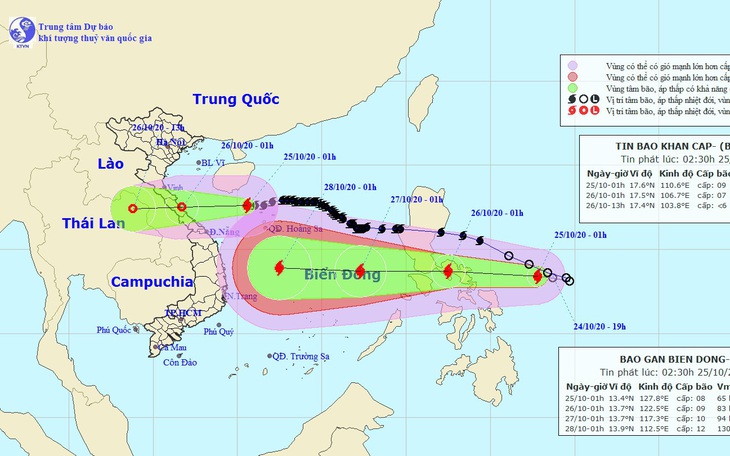 Bão Molave đang di chuyển nhanh vào Biển Đông, có thể mạnh cấp 12-13 khi gần bờ