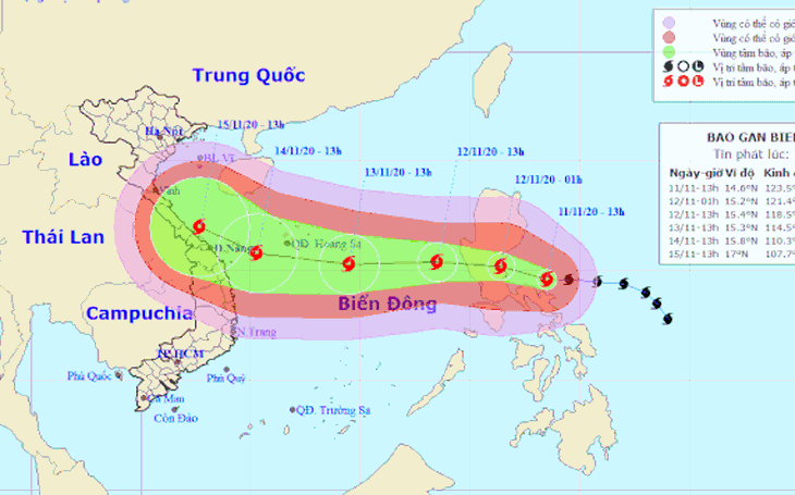 Bão Vamco giật cấp 15, sóng cao 9m, khẩn trương rà soát tàu thuyền trên biển