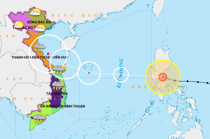 Bão Vamco phức tạp khi vào gần bờ, nhiều kịch bản bão đổ bộ - Ảnh 1.