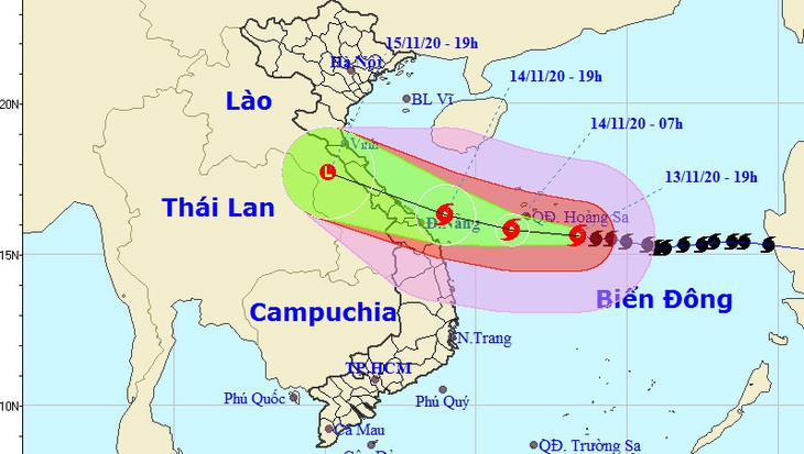 Tối nay bão số 13 mạnh lên, giật cấp 16, cách Hoàng Sa 190km - Ảnh 1.