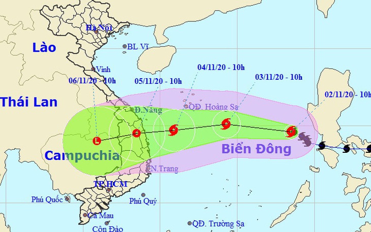 Bão số 10 mạnh cấp 7-8 khi vào Phú Yên - Đà Nẵng, tiếp tục gây mưa lớn ở miền Trung