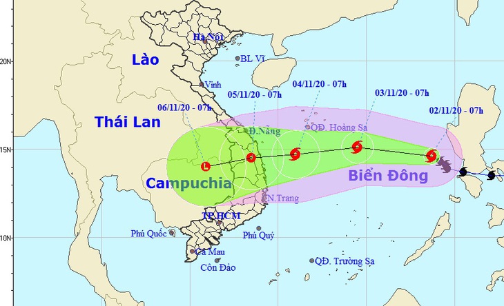 Bão số 10 giảm cấp, sẽ suy yếu thành áp thấp nhiệt đới khi vào bờ - Ảnh 2.