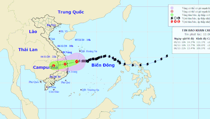 Bão số 10 sẽ suy yếu thành áp thấp nhiệt đới khi vào gần bờ - Ảnh 2.