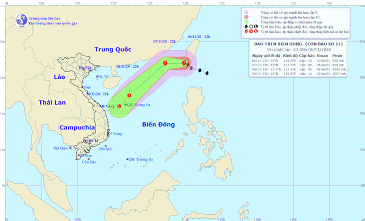 Bão số 11 đã đi vào Biển Đông, cảnh báo sóng lớn và mưa diện rộng - Ảnh 1.