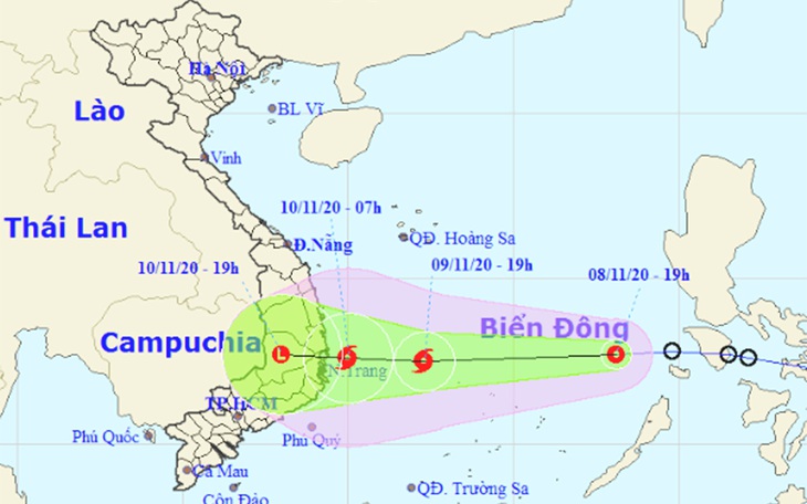 Ngày mai 9-11, áp thấp nhiệt đới có thể mạnh lên thành bão