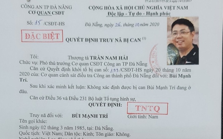 Truy nã đặc biệt người cầm đầu đường dây đánh bạc 10.000 tỉ đồng