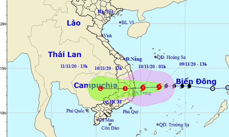 Bão số 12 mạnh lên, lao nhanh về phía Bình Định - Ninh Thuận - Ảnh 1.