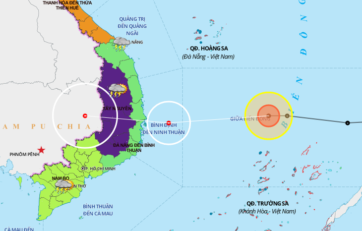 Bão số 12 đổ bộ Bình Định đến Khánh Hòa, miền Trung sẽ lại mưa lớn - Ảnh 1.