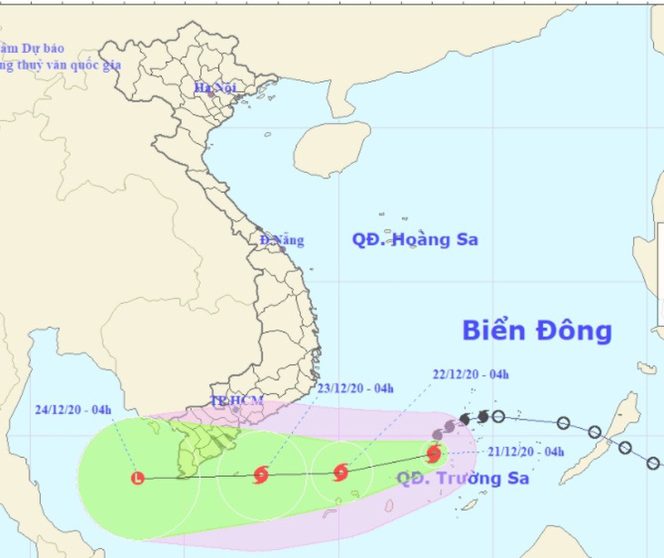 Tâm bão số 14 cách Huyền Trân 280km, biển phía Nam sóng 5m - 8m - Ảnh 1.