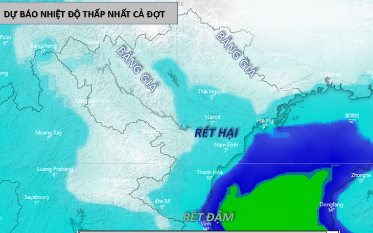 Rét hiếm gặp, nhiều nơi nhiệt độ cực thấp nhưng ít khả năng mưa tuyết