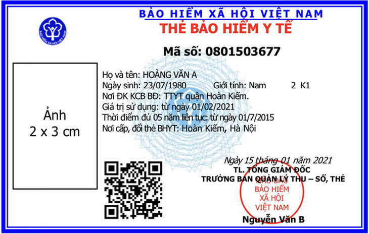 Tháng 4-2021 bắt đầu dùng thẻ bảo hiểm y tế mẫu mới - Ảnh 1.