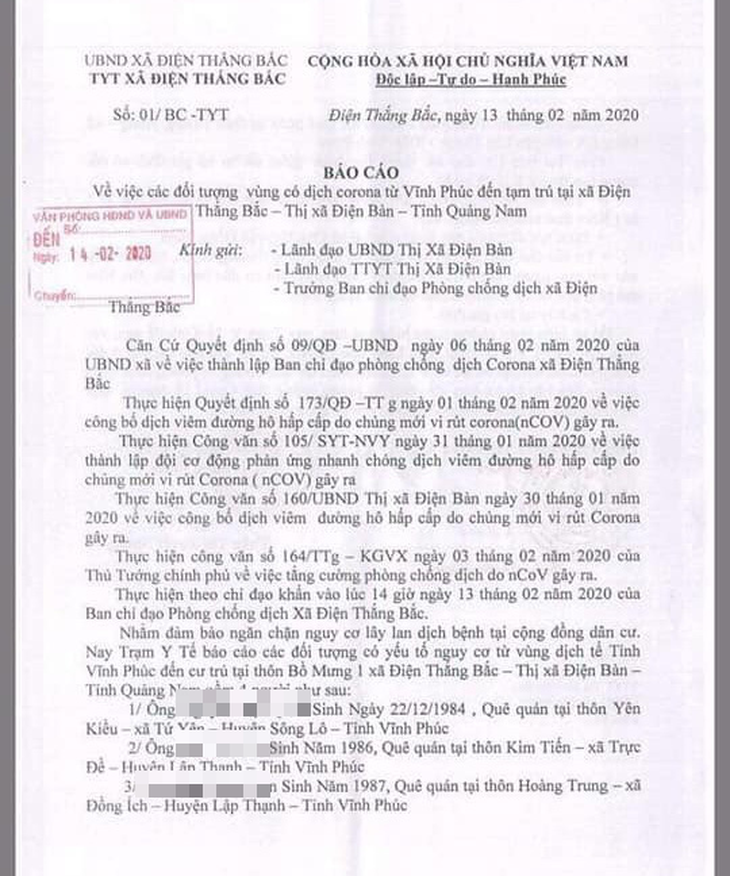 Kiểm điểm 2 trạm y tế xã đề nghị cách ly nhóm người dân trở về từ Vĩnh Phúc - Ảnh 1.