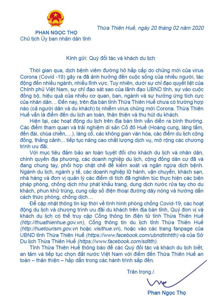 Thừa Thiên Huế công bố là điểm đến an toàn, thân thiện - Ảnh 2.