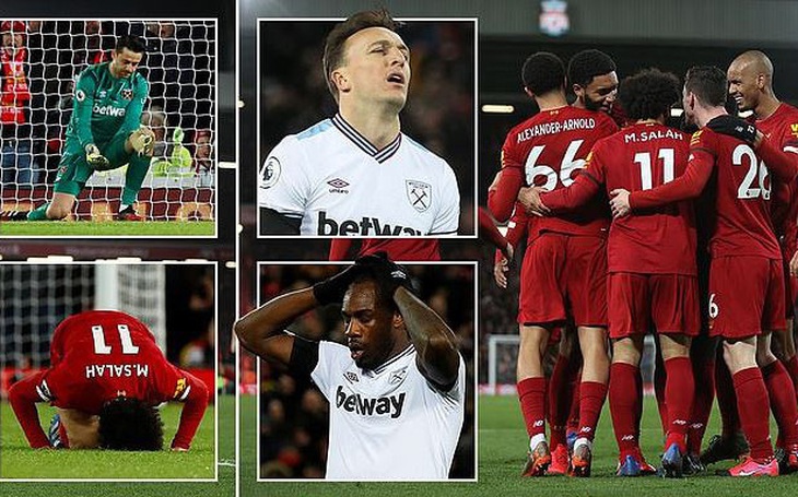 Thắng ngược West Ham, Liverpool thẳng tiến đến ngôi vô địch