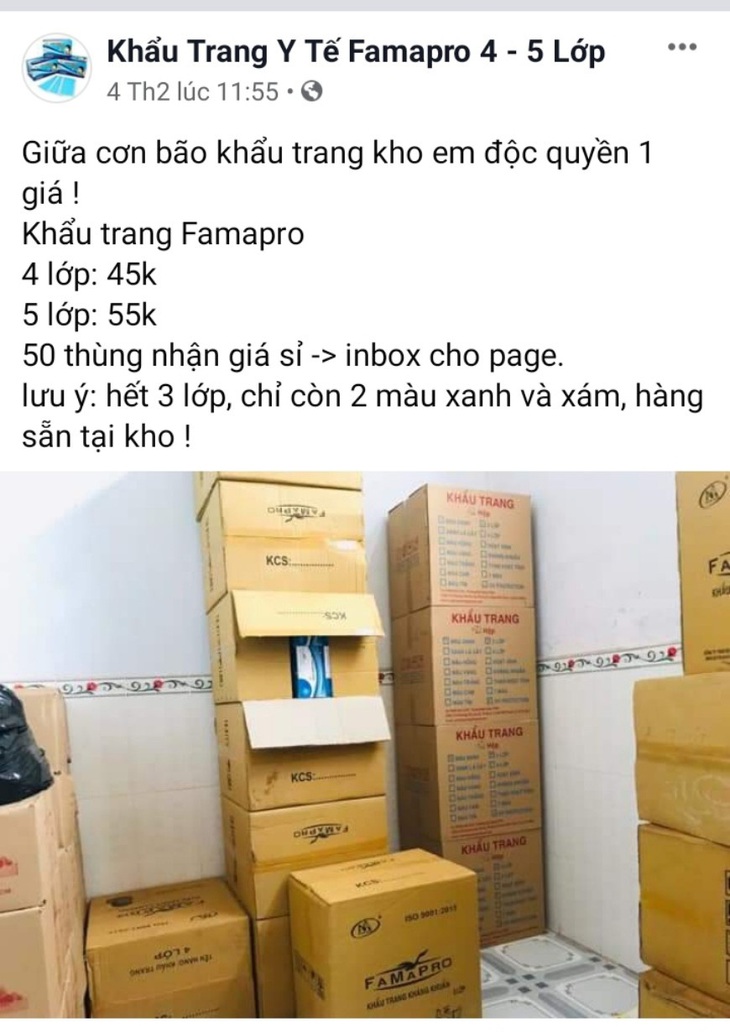 Mua khẩu trang qua mạng: Cháo múc trước, tiền trao sau - Ảnh 1.