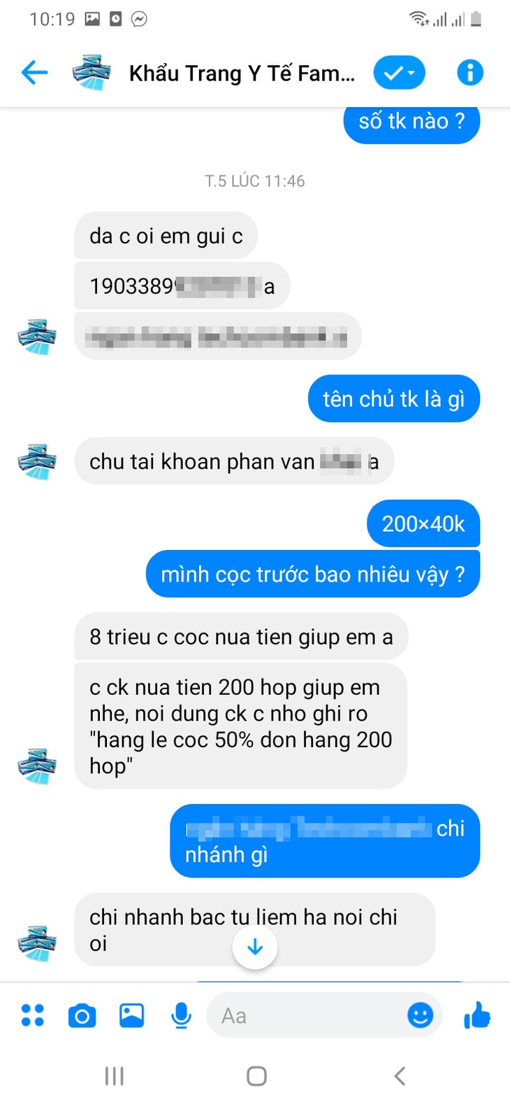 lua ban khau trang