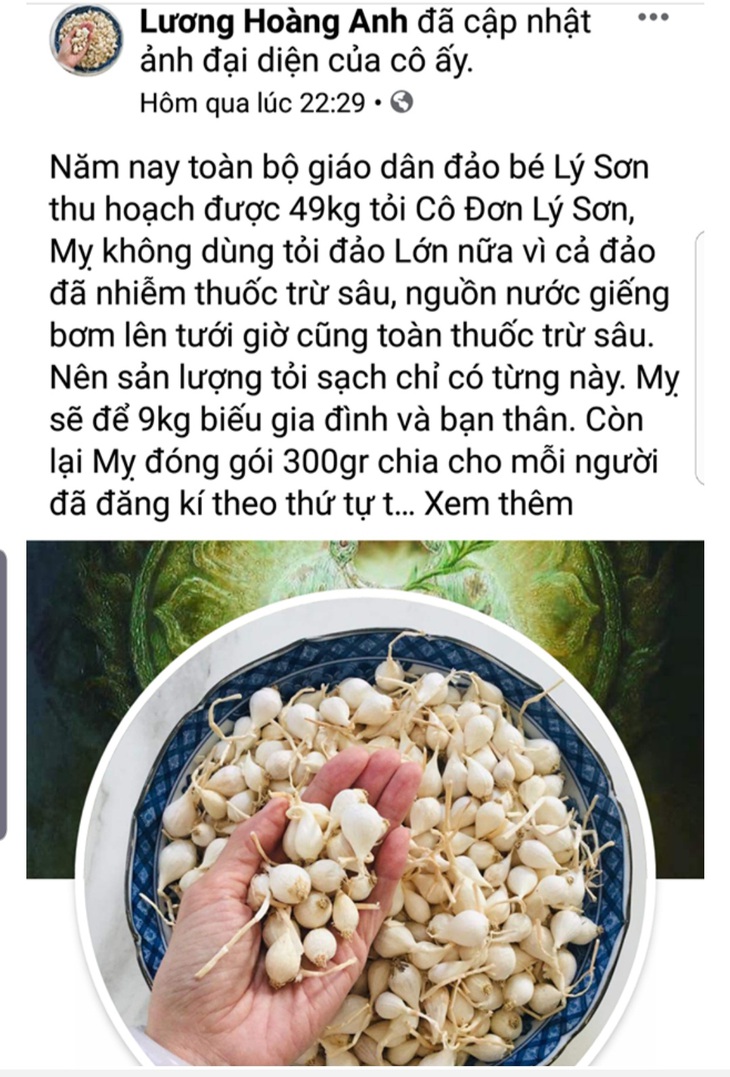 Mời chủ Facebook Lương Hoàng Anh làm việc vì chém gió về tỏi Lý Sơn - Ảnh 2.