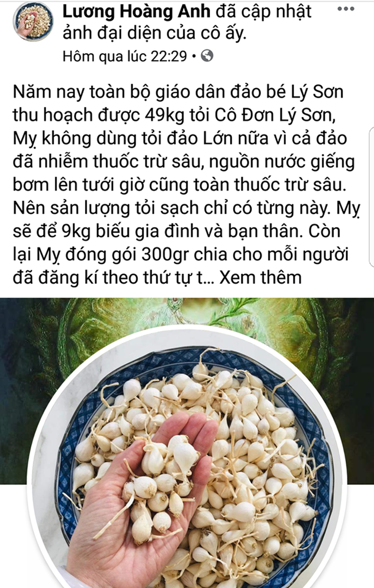 Công an truy tìm chủ Facebook Lương Hoàng Anh vì chém gió về tỏi Lý Sơn - Ảnh 1.